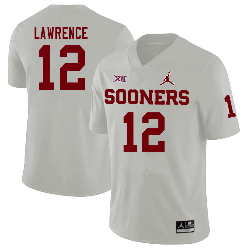 Oklahoma Sooners #12 Key Lawrence College Football Jerseys Sale-White